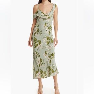 Reformation Reya Floral Drape Dress, size 12